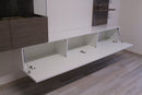 Parete Attrezzata Mobili Salotto 3 Mobili 244x36x170cm TFT  Primo Bianco Lucido