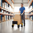 Carrello Portapacchi Pieghevole Piattaforma Multifunzione Porta Pacchi in Acciaio Giallo