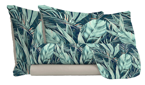 sconto Ensemble de draps et taies d'oreiller en microfibre tropicale différentes tailles
