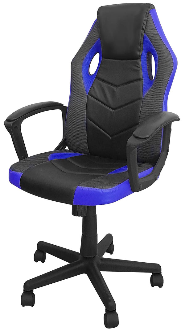 prezzo Chaise Gaming 54x62x104/112 cm en Similicuir Noir et Bleu