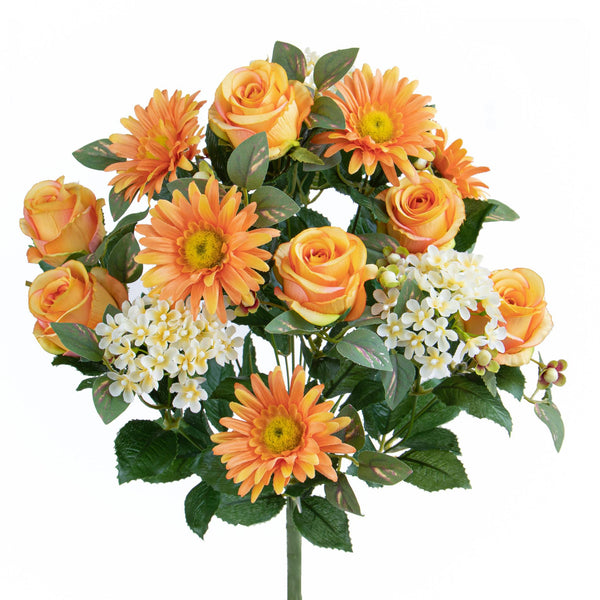 Lot de 2 bouquets de roses/gerberas artificielles pour 16 fleurs jaunes online