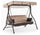 Fauteuil à bascule de jardin 3 places 198x140x174 cm avec dossier inclinable pour fonction lit Zanzibar Beige