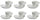 Ensemble de 6 tasses à café avec soucoupes en porcelaine Kaleidos Aluxina Vesuvio Allluminic Blanc