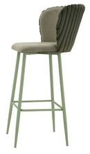 Sgabello Bar Alaska B Verde Set 2 Pz 55x58x106 cm in Compensato e Spugna e Ferro e Poliestere Verde      