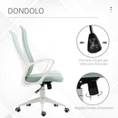 Sedia da Ufficio Ergonomica e Imbottita 62x56x110-119,5 cm Funzione Dondolo in Poliestere Verde  