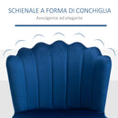 Set 2 Sedie Imbottite 57x58x88 cm in Tessuto Effetto Velluto Blu