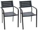 Set 2 Sedie da Giardino 54x58x84 cm in Acciaio con Braccioli RD Italia Dorio Antracite