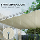 Telo Pergola per Esterni Anti UV 286x245 cm con 8 Fori di Drenaggio in Poliestere Bianco Crema      