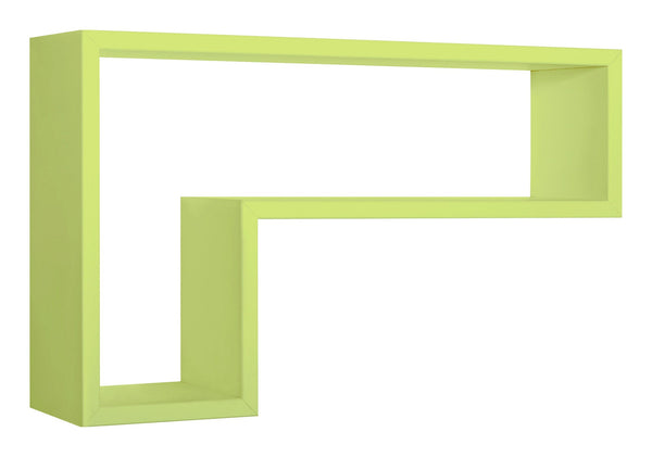 Etagère murale en forme de L 61x37x15,5 cm en fibre de bois lettre verte sconto