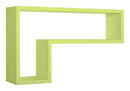 Mensola da Parete a Forma di L 61x37x15,5 cm in Fibra di Legno Lettera Verde