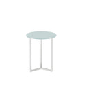 Tavolino Rotondo in Metallo Ø.49xØ.49x61,5cm TFT Bianco