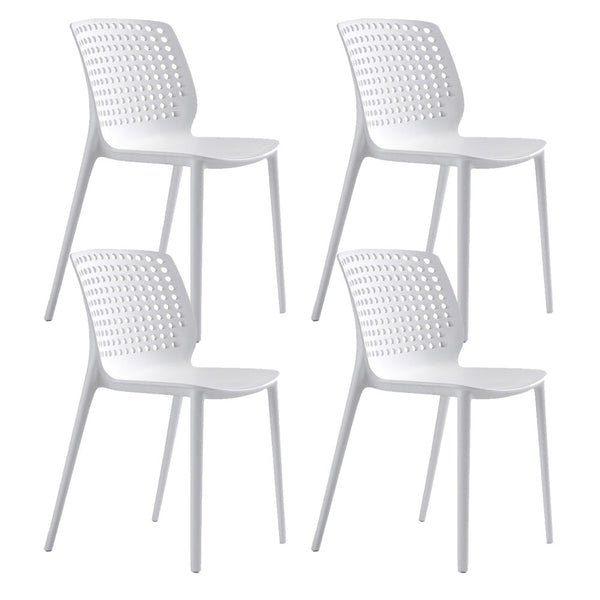 online Lot de 4 Chaises Empilables 80x45x50 cm en Polypropylène et Fibre de Verre Wanda Blanc