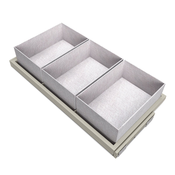 sconto Kit 3 Cestelli e Vassoio per Amadio Regolabile 900 mm Emuca Grigio Pietra