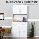 Mobile da Cucina Credenza 80x40x180 cm in Legno Bianco