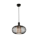 Lampada a sospensione Terla  con struttura in ferro e diffusore in vetro