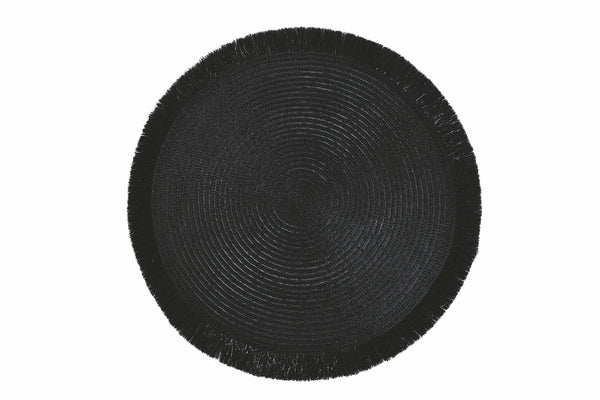 Lot de 6 sets de table ronds noirs à franges 38 cm VdE Tivoli 1996 sconto