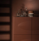 Lampada da Tavolo 16x16xH19 cm in Metallo Idra Rosa e Grigio