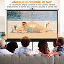 Telo per Proiettore Pieghevole da 84" con Treppiede Regolabile 200x8x118 cm in Plastica e Metallo Nero 