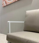 Set Salotto da Giardino Divano 2 Poltrone e Tavolino in Alluminio new Boston Bianco