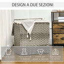 Cesto Portabiancheria 56,5x33x61 cm con Sacca rimovibile Grigio