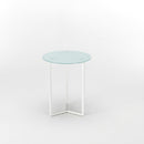 Tavolino Rotondo in Metallo Ø.49xØ.49x61,5cm TFT Bianco