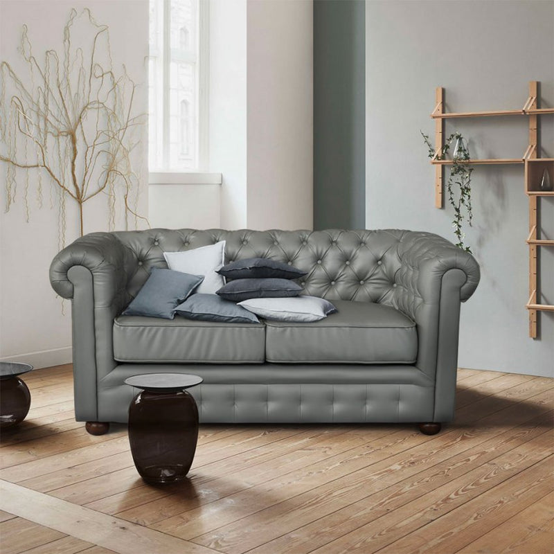 Divano 2 Posti 170x81x77 cm in Similpelle Grigio