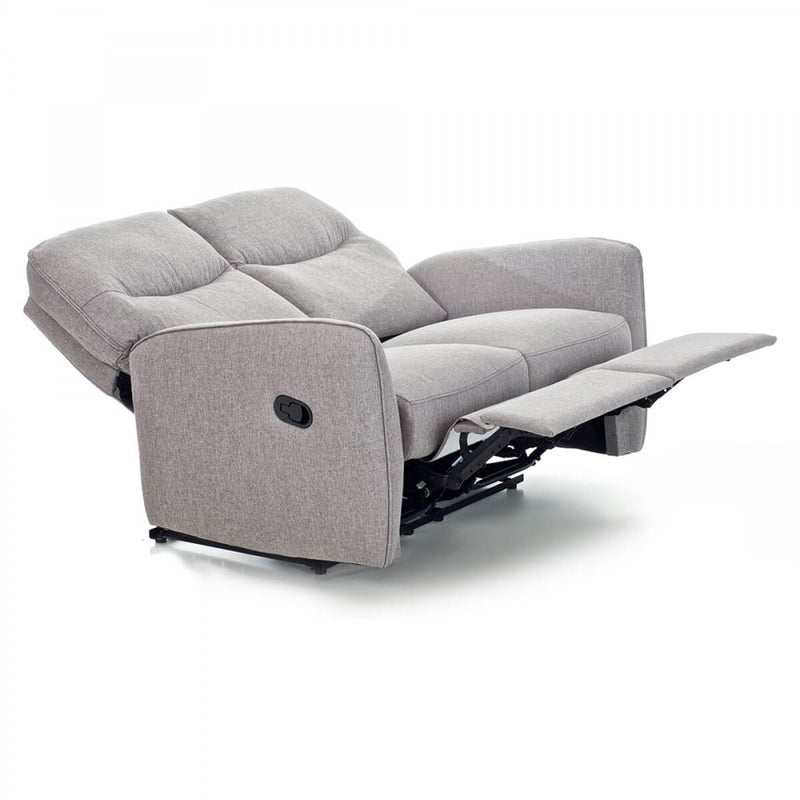 Divano Divanetto 2 Posti con Reclinatore Manuale in Tessuto Kube Rosso