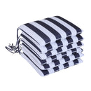 Set 6 Cuscini per Sedia Sfoderabili 100% Poliestere Bianco e Blu 42x42x5 cm 