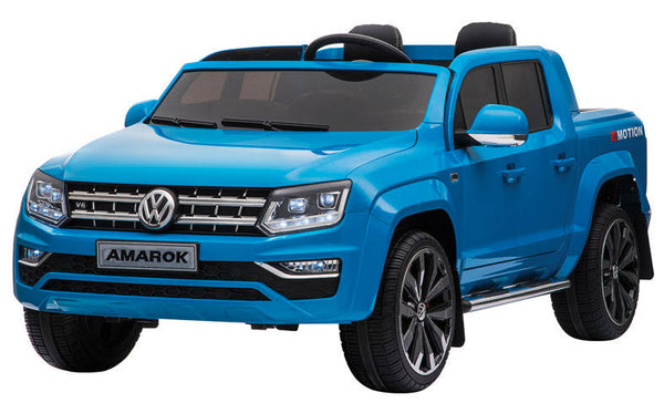 online Voiture électrique pour enfants 2 places 12V avec permis Volkswagen Amarok Bleu