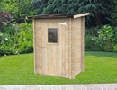 Casetta Box da Giardino per Attrezzi 146x98 cm con Porta Finestrata in Legno Naturale