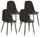 Lot de 4 Chaises 44x50x85 cm en Simili Cuir Marron