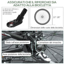 Carrello Bici da 70L con 2 Ruote da 16" 2 Catarifrangenti e Bandierina 125x64x53,5 cm in Acciaio e PE Nero      