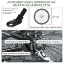 Carrello Bici da 70L con 2 Ruote da 16" 2 Catarifrangenti e Bandierina 125x64x53,5 cm in Acciaio e PE Nero      