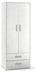 Armoire 2 Portes 2 Tiroirs 71x182x41 cm Oxyde Blanc