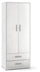 Armoire 2 Portes 2 Tiroirs 71x182x41 cm Oxyde Blanc