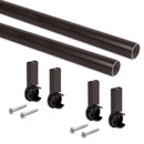 Set 2 Bastoni Appendiabiti per Armadi Rotondi 95 cm in Alluminio Emuca Moka