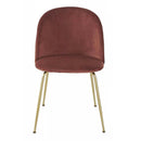 Set 4 Sedie Imbottite 49x52x79 cm in Velluto Bronzo e Oro