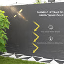 Pareti Gazebo 3x3 e 3x6 m in Tessuto Oxford Grigio con Chiusure ad Anello e a Gancio