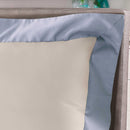 Set Lenzuola Sopra Sotto e Federe Bordi in Raso Garrini Eveline Avorio/Valanga Varie Misure