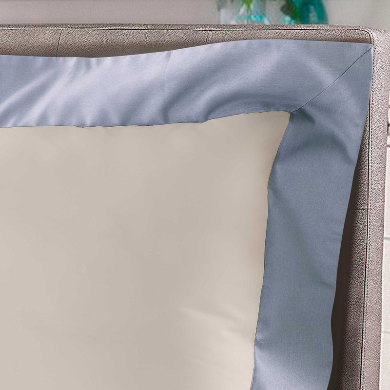 Set Lenzuola Sopra Sotto e Federe Bordi in Raso Garrini Eveline Avorio/Valanga Varie Misure