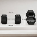 Set di Manubri Palestra da 2x17,5 kg con Impugnatura Antiscivolo in Metallo Nero      