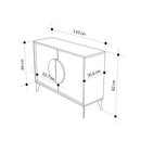 Madia 2 Ante 110x35,6x82 cm in MDF Gora Light Mocha