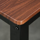 Set Tavolo 2 Sedie e Panca in Metallo e Legno Nero e Marrone