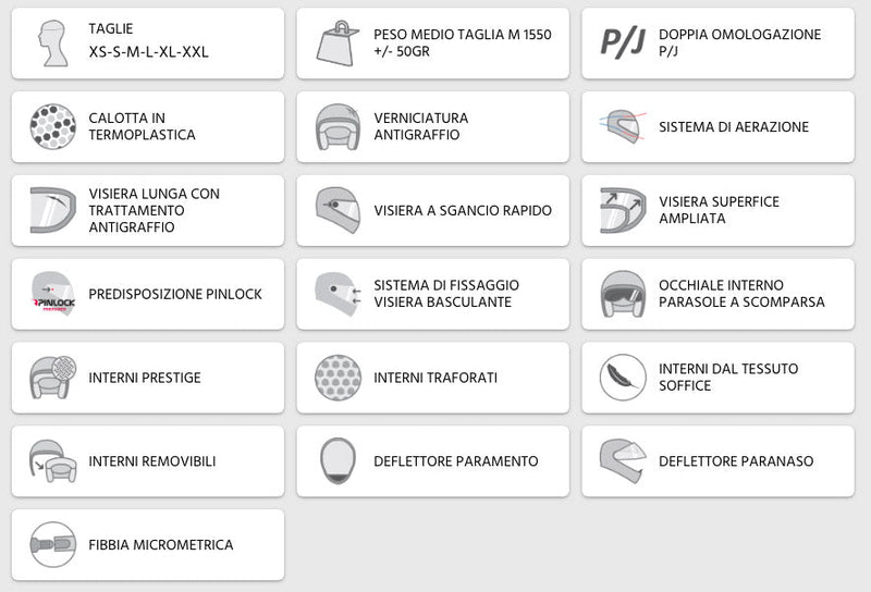 Casco Integrale per Scooter Visiera Lunga CGM Berlino 508A Bianco Varie Misure