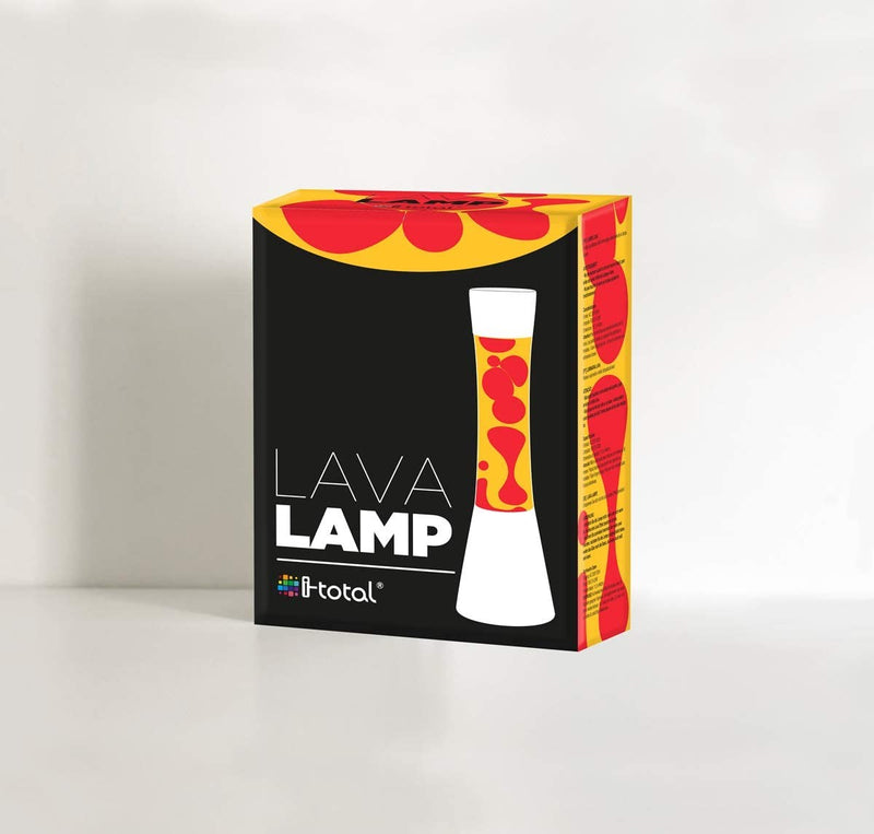 Lampada Lava Lamp 40 cm Base Bianca Magma Verde e Giallo