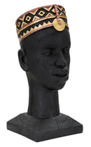Statua Uomo Masai 25x56x25 cm in Poliresina Nero/Oro