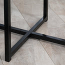 Tavolino da Caffè Rotondo con Base a X 48x48x56,5 cm in MDF e Metallo Bianco