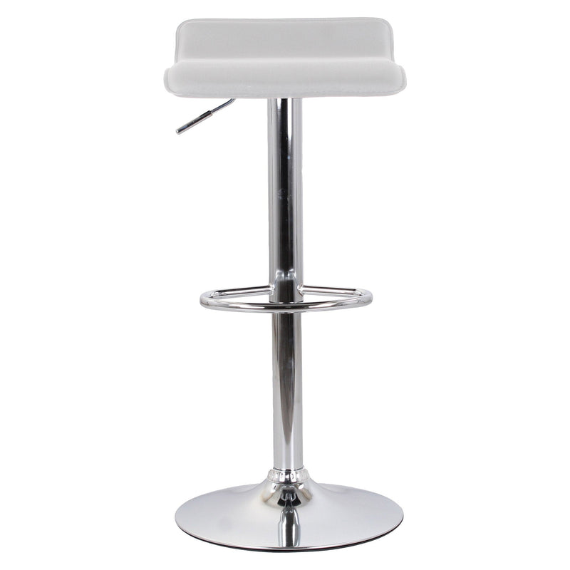 Set 2 Sgabelli 38x40x54/74 cm in Ecopelle con Base Cromata Bianco