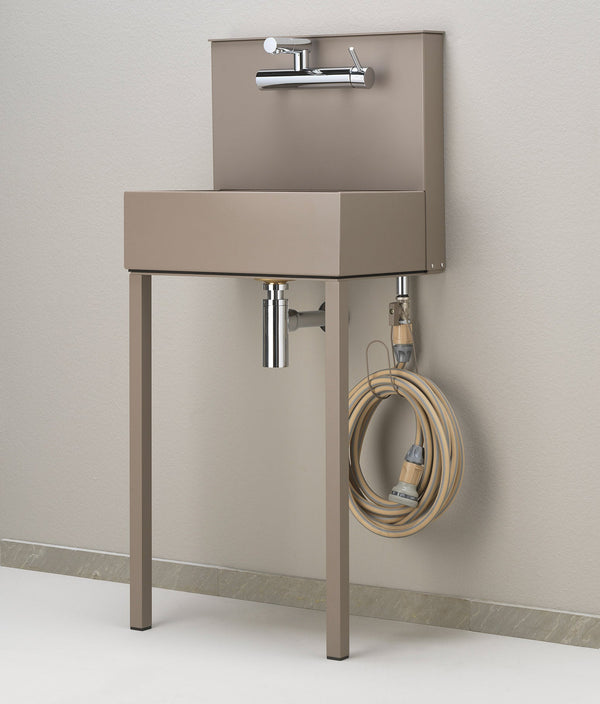 acquista Lavandino a Parete da Giardino con Miscelatore e Doppio Rubinetto Belfer 42/PRLM Tortora