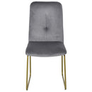 Set 2 Sedie Imbottite 44,5x59,5x91 cm in Flanella  Grigie